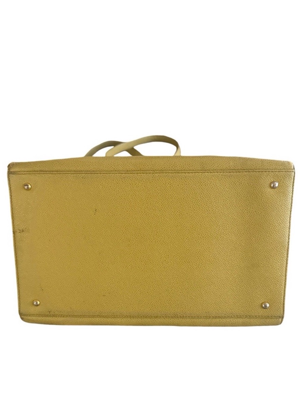 Vintage Chanel Olive Green Caviar Leather Cc Logo Shoulder Tote Bag — image 4 of 8